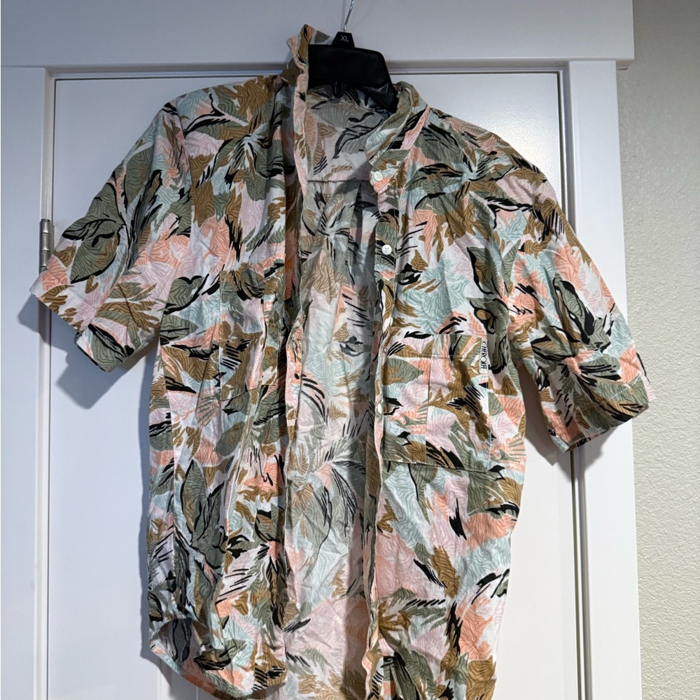 🌶️Cherokee Men's Casual Button Down Shirt - Multicolor Leaf Print